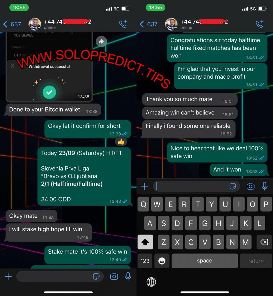 SOLOPREDICT TELEGRAM WHATSAPP FIXED MATCH
