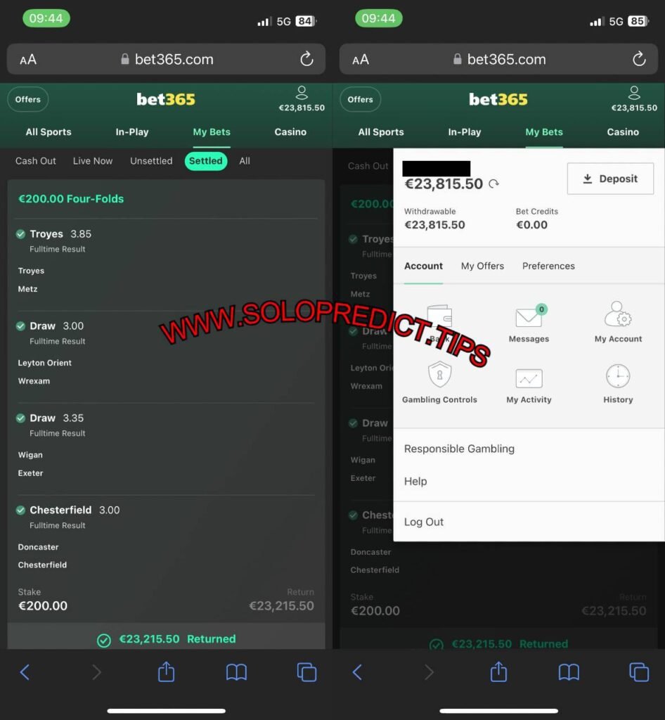 SOLOPREDICT VIP FIXED MATCH 1X2 TIPS