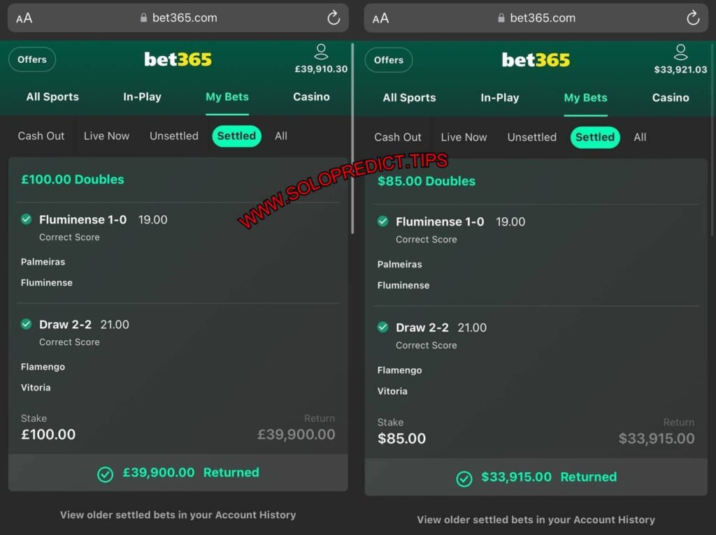 BET365 FIXED MATCH SOLO BET