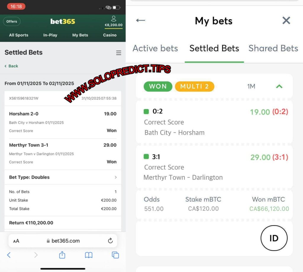 BET365 FIXED CORRECT SCORE TIPS