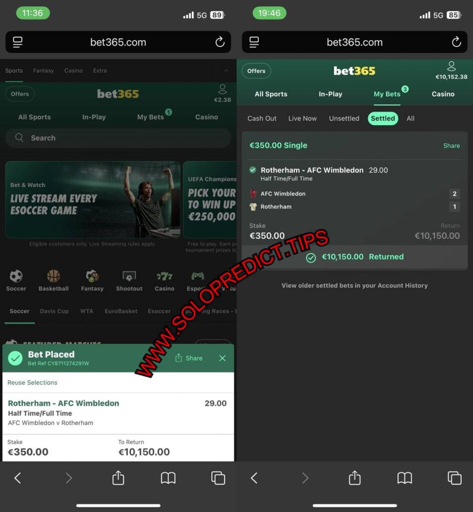 BET365 SOLO FIXED MATCHES TIPS