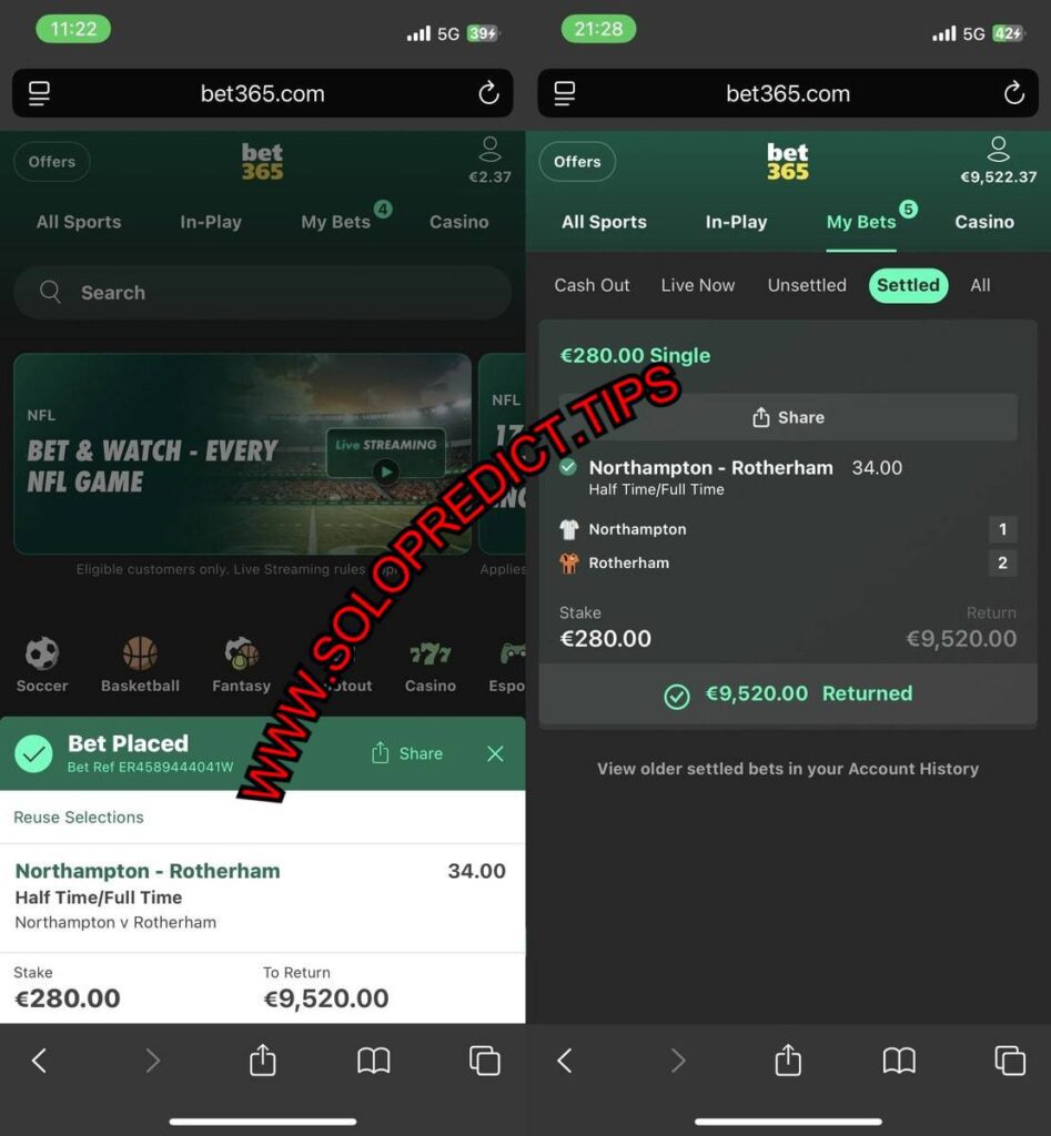 SOLO FIXED MATCHES TIPS HTFT BETS