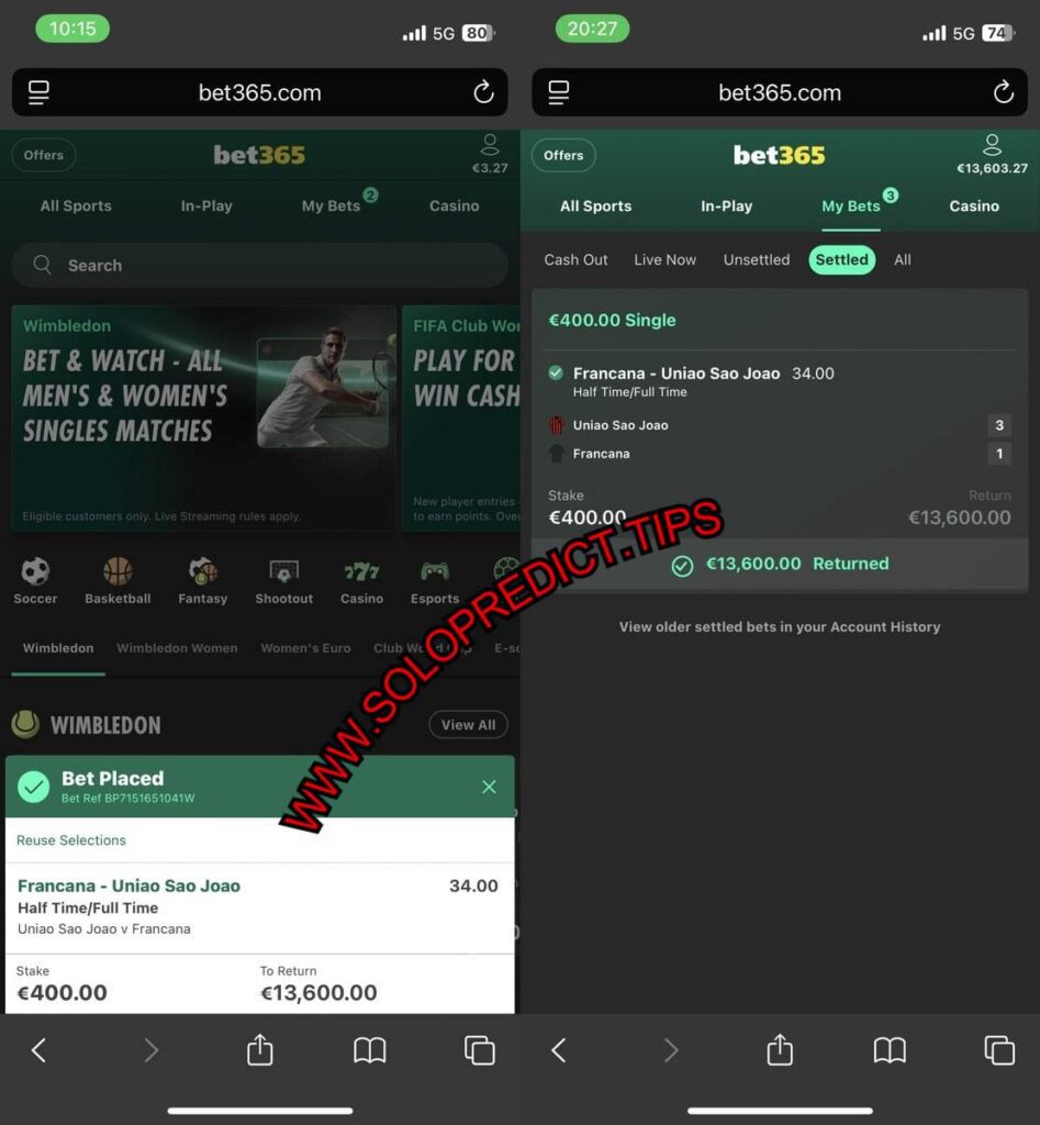 SOLO PREDICTION BET365 FIXED MATCH